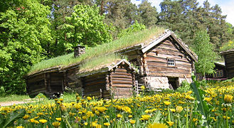 Log houses in the farmstead from Østerdal