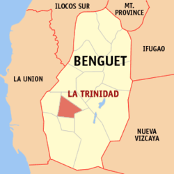 Mapa de Benguet con La Trinidad resaltado