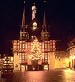 Prefeitura de Wernigerode, na Alemanha, à noite