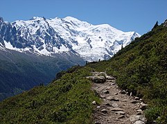 View of Mont Blanc from Aiguilles Rouges