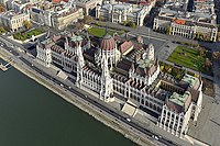 Vista aérea de la fachada del Danubio