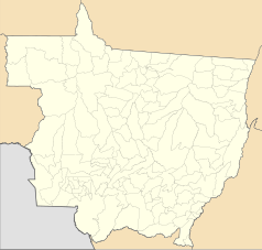 Mapa konturowa Mato Grosso, u góry znajduje się punkt z opisem „Matupá”