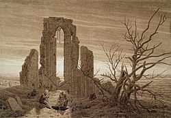 Monastery Ruins by the Sea (Winter) label QS:Len,"Monastery Ruins by the Sea (Winter)" 1803
