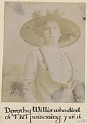 Dorothy Willis, Munitions work. Died of TNT poisoning 07 July 1916.jpg