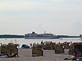 Cruiseship before the beach Laboe