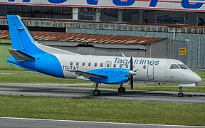 Saab 340 en el Aeropuerto Internacional La Aurora