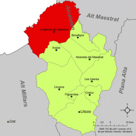 Kaart van Vistabella del Maestrat