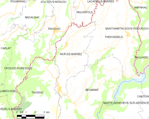 Poziția localității Mur-de-Barrez