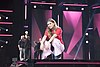 Sängerin Ida-Lova bei der Pressekonferenz zur dritten Vorrunde des Melodifestivalen 2023 in Lidköping