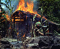 Sličica za Slika:My Tho, Vietnam. A Viet Cong base camp being. In the foreground is Private First Class Raymond Rumpa, St Paul, Minnesota - NARA - 530621 edit.jpg