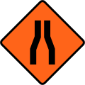 (TW-13.1) Road narrows on both sides