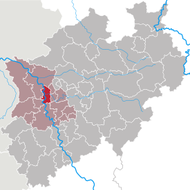 Lage des Duisburg in Nordrhein-Westfalen (anklickbare Karte)
