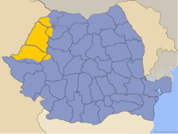 Разположение на Кришана на административната карта на Румъния