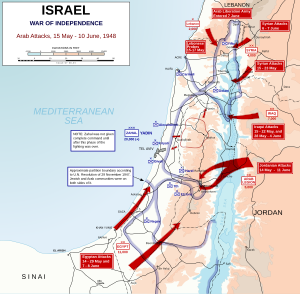 De arabiske angreb mod Israel mellem den 15. maj og 10. juni 1948