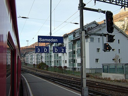 Samedan train station Bahnhof Samedan