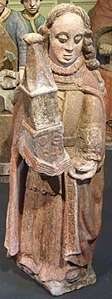Lopérec : statue de sainte Barbe (bois polychrome, XVIe siècle)