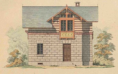 Abgegangenes Bahnwärterhaus an der Geislinger Steige, 1855.