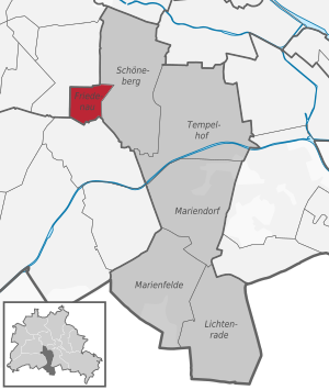 Friedenau auf der Karte von Tempelhof-Schöneberg