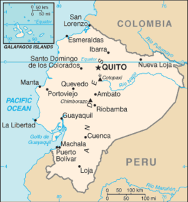Kart over Republikken Ecuador
