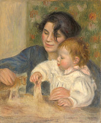 Gabrielle Renard e seu filho Jean Renoir, 1895