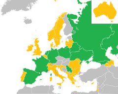 Mapa z zaznaczeniem państw uczestniczących