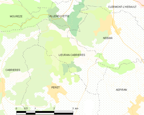 Poziția localității Lieuran-Cabrières
