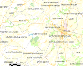 Mapa obce Mauzé-Thouarsais