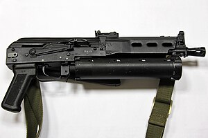 The PP-19 Bizon with stock folded