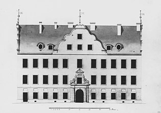 Torstensonska palatset 1780. Vänster: fasad mot Fredsgatan, höger: fasad mot Gustav Adolfs torg.