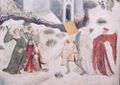 «Januar», freskomaleri fra ca. 1400 i Torre dell'Aquila i Castello del Buonconsiglio i Trento i Italia