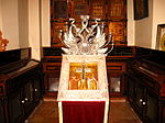 Reliekschrijn met hout van het Ware Kruis, in de Heilig Grafkerk in Jeruzalem