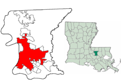 Location of Baton Rouge in ایست باتن رو پریش