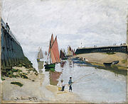 Pristanišče Trouville (Valobran v Trouvillu, oseka), 1870, Museum of Fine Arts, Budapest.[30]