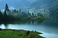 Le lac de Cobilița, dans les Carpates orientales transylvaines.