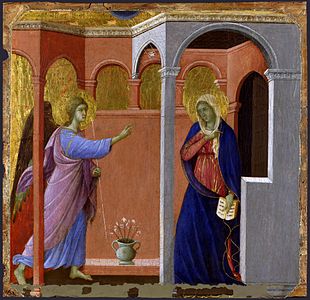 Duccio di Buoninsegnak aurpegiak margotzen zituen (1308–1311) lur berdezko pigmentu bat azpian jarrita. Gainean jarritako kolore arrosa desagertu da gaur egun, eta aurpegiak berde agertzen dira.