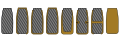Flachkopfgeschosse mit verschiedenen Mantelformen