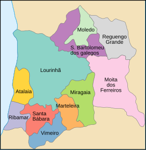 Localização no município de Lourinhã
