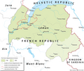 Map of the French département of Léman established in 1798