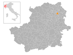 Locatie van San Martino Canavese in Turijn (TO)