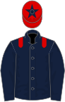 Dark blue, red epaulets, red cap, dark blue star