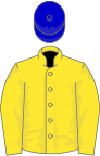 Yellow, blue cap