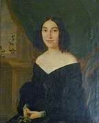 Hortense Poelaert (1815-1900), épouse d'Eugène van Dievoet (1804-1858), sœur de l'architecte Joseph Poelaert (portrait par Ignace Brice, 1840).