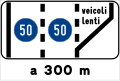 Cartello di preavviso corsia supplementare per veicoli lenti