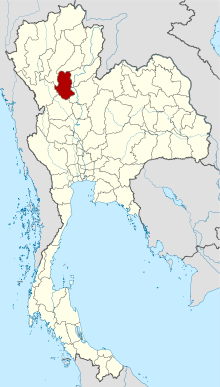 Map of Thailand highlighting Sukhothai province