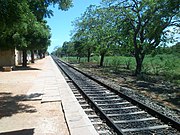 Railway track passing through the middle of Arumuganeri to the coast