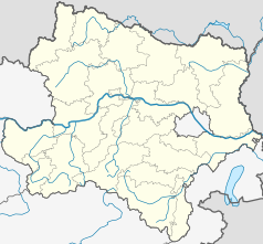 Mapa konturowa Dolnej Austrii, u góry nieco na lewo znajduje się punkt z opisem „Dietmanns”