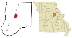 Location of Fulton, Missouri