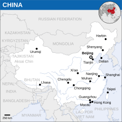 Mapa Chińskiej Republiki Ludowej