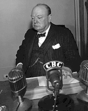 Churchill vid Quebeckonferensen, 1943.