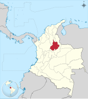 Locator map of Santander Department in Colombia.